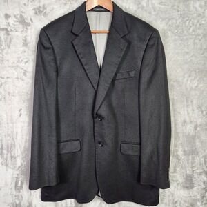 Joseph & Lyman Blazer Mens 42L Black 100% Cashmere Sport Coat Classic Timeless